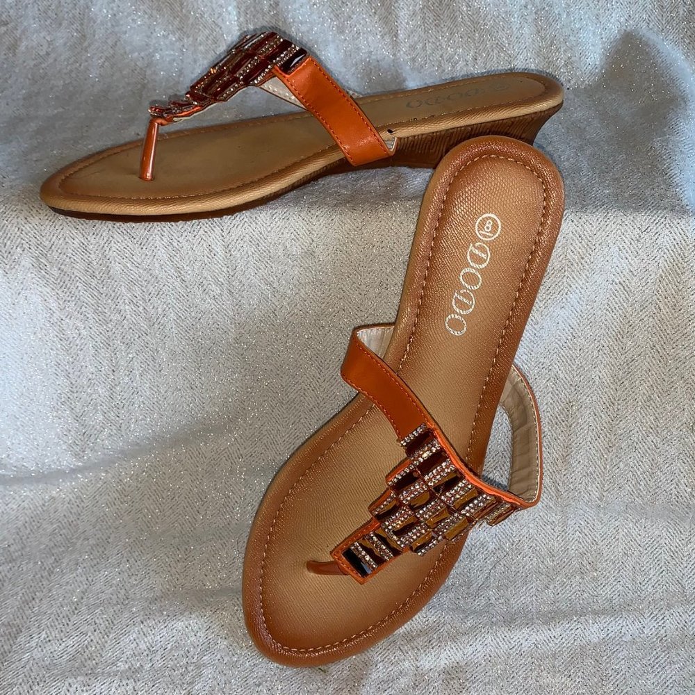 Dodo embellished flip-flop orange 8
